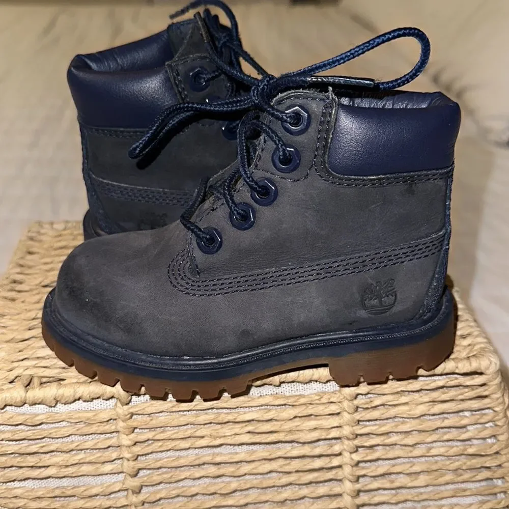 Timberland US7/EU 23.5 Classic Primaloft 200 gram Boot Toddler Navy Leather